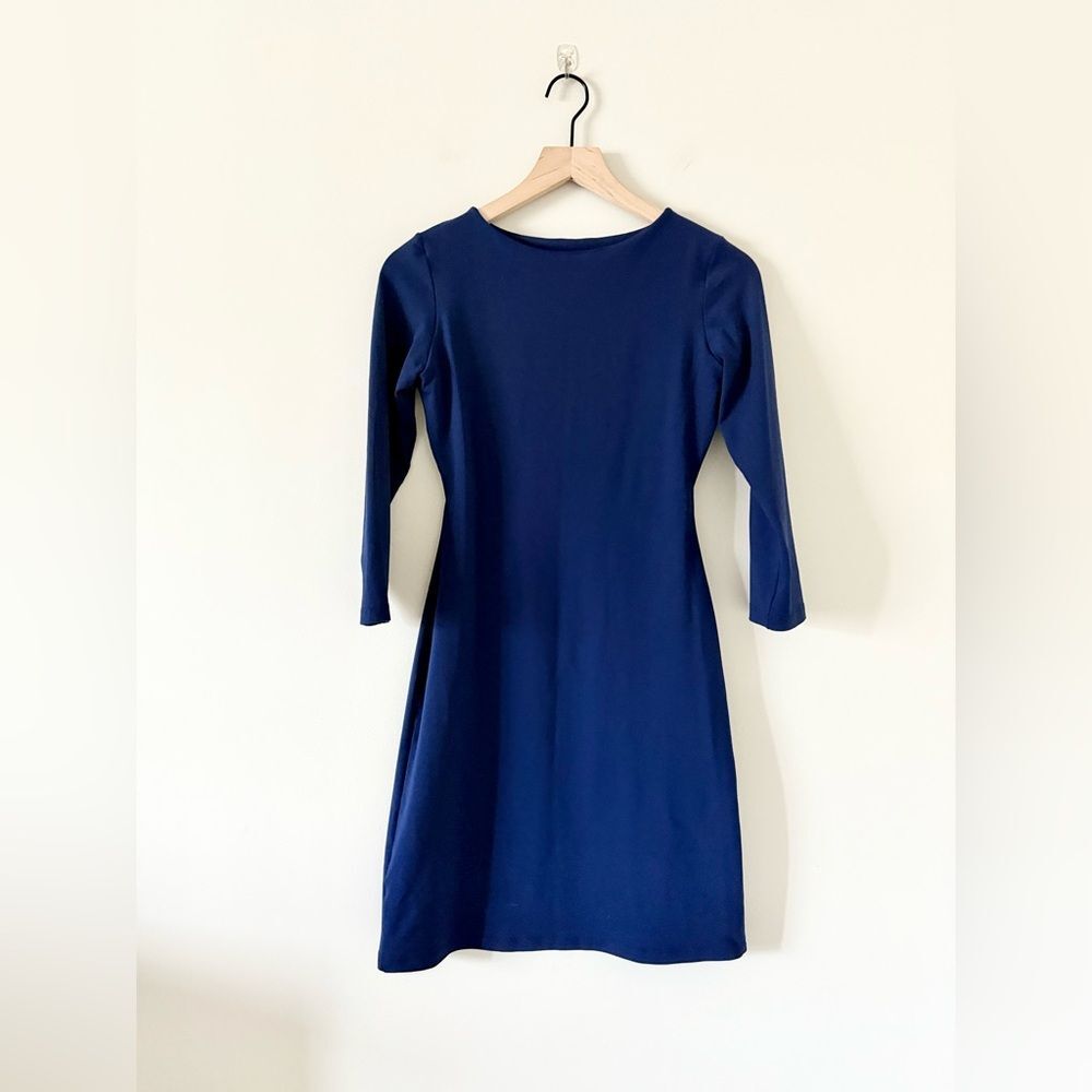 Susana Monaco 3/4 Sleeve Stretch Dress in Navy - Size S